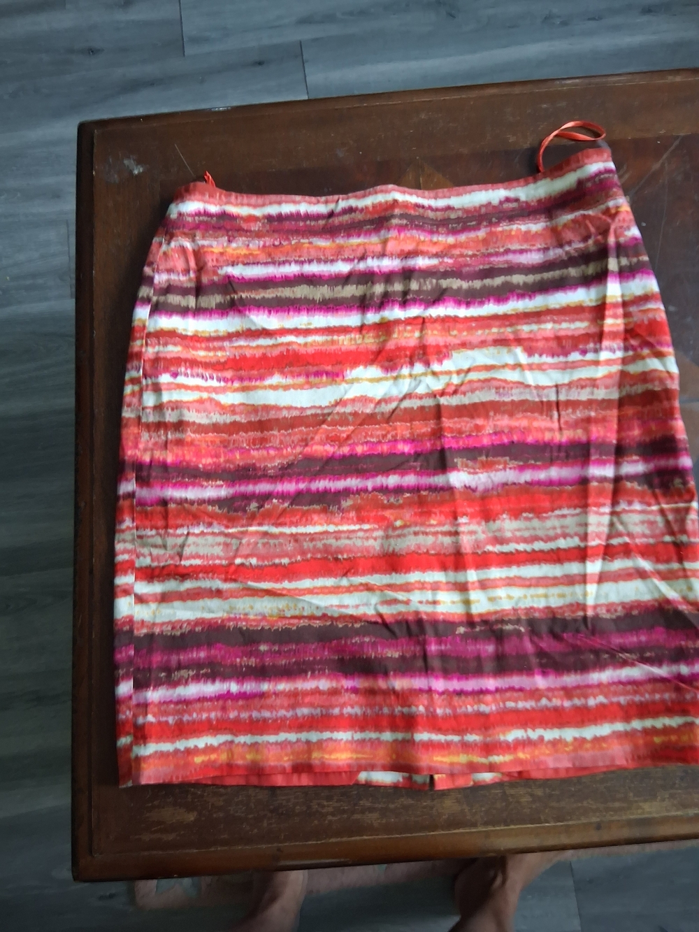 Jones New York Striped Pink Orange Multi-Color Mini Skirt